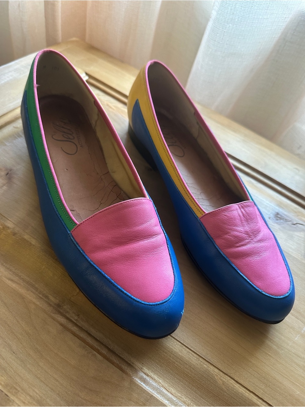 Vintage Selby colorblock loafer flats